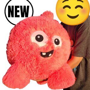 New Large Carnival Arcade State Fair Stuffed Animal Ball Monster Fuzzy Fish Pink